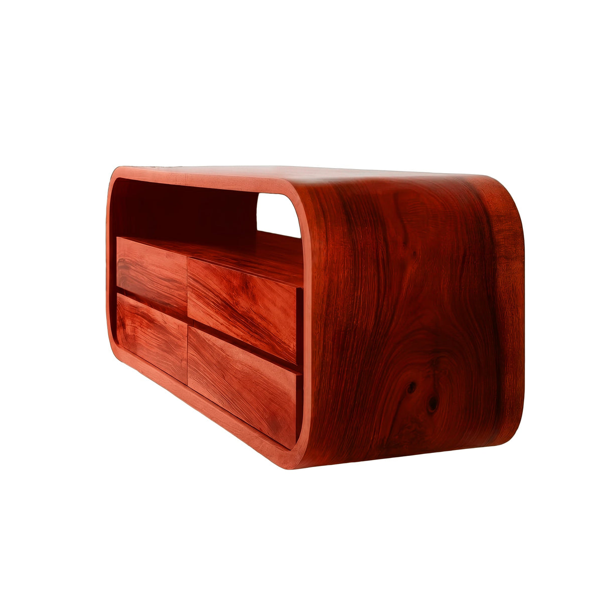 Elyron Sculpted Solid Wood Floating Bathroom Vanity With Drawers