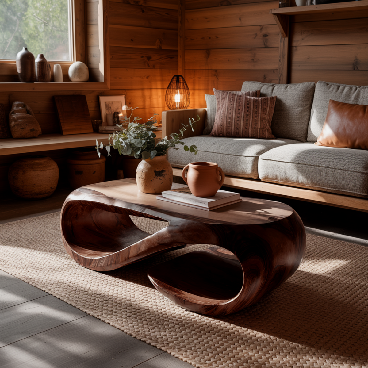 Flowloop Sculpted Solid Wood Coffee Table